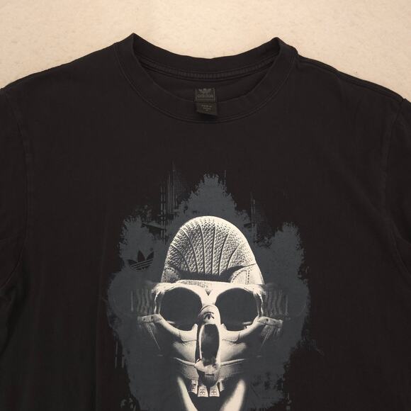 Adidas Casual Crew Neck Short Sleeve Graphic T Shirt Mens Size Medium M Black - Picture 1 of 9